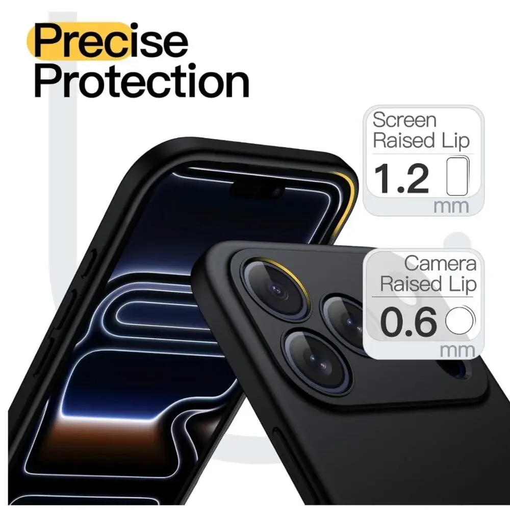 JETech Case for iPhone 17 Pro 6.3 Soft TPU Matte Black Lens Protection NEW